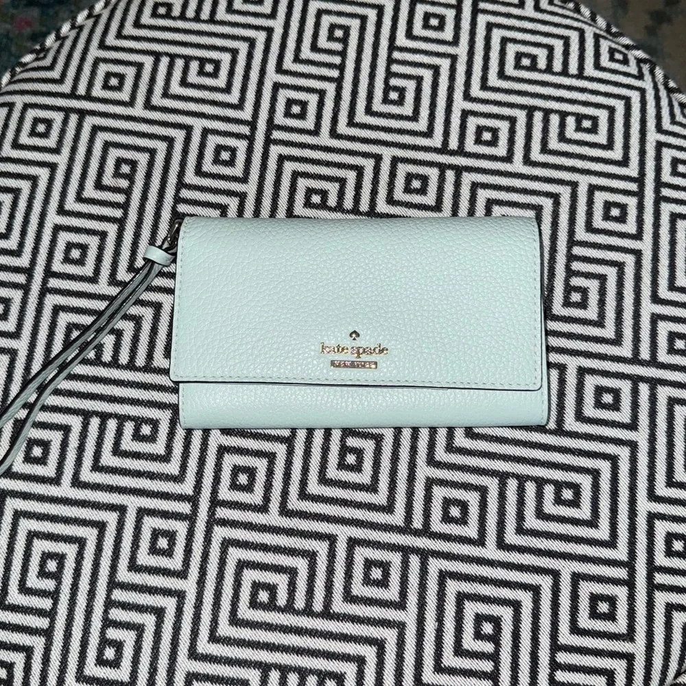 kate spade Mint Green Pebbled Leather Wristlet